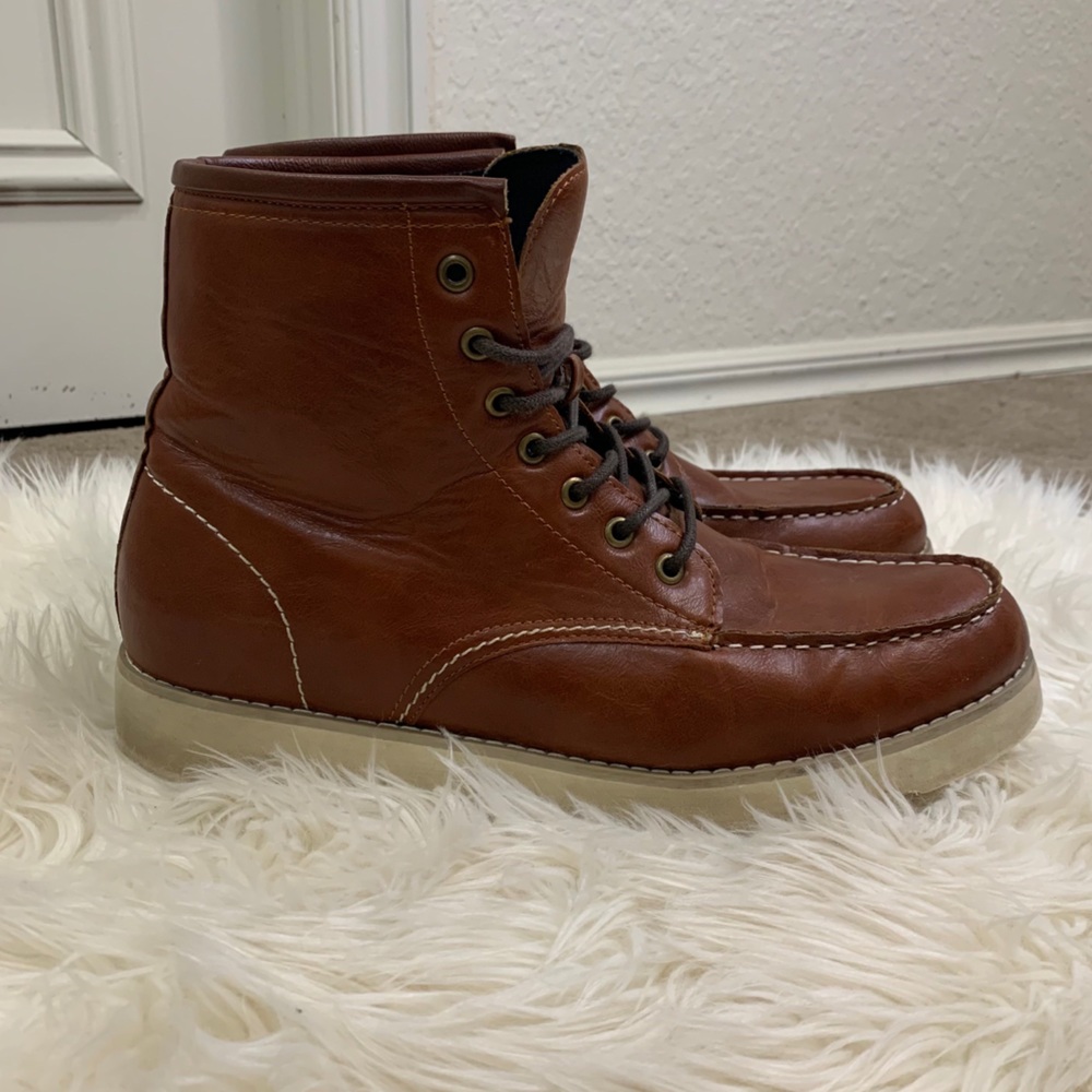 21MEN Brown Lace Up Boots